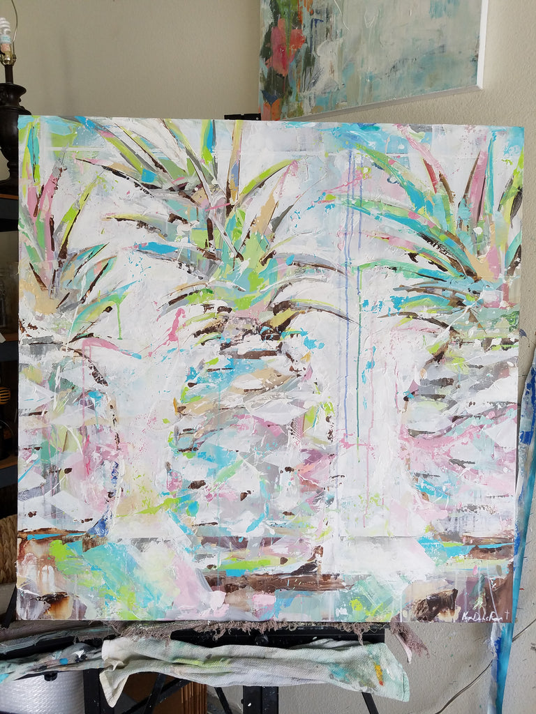 Still Life - Pineapple Party painting Kym De Los Reyes - Christenberry Collection