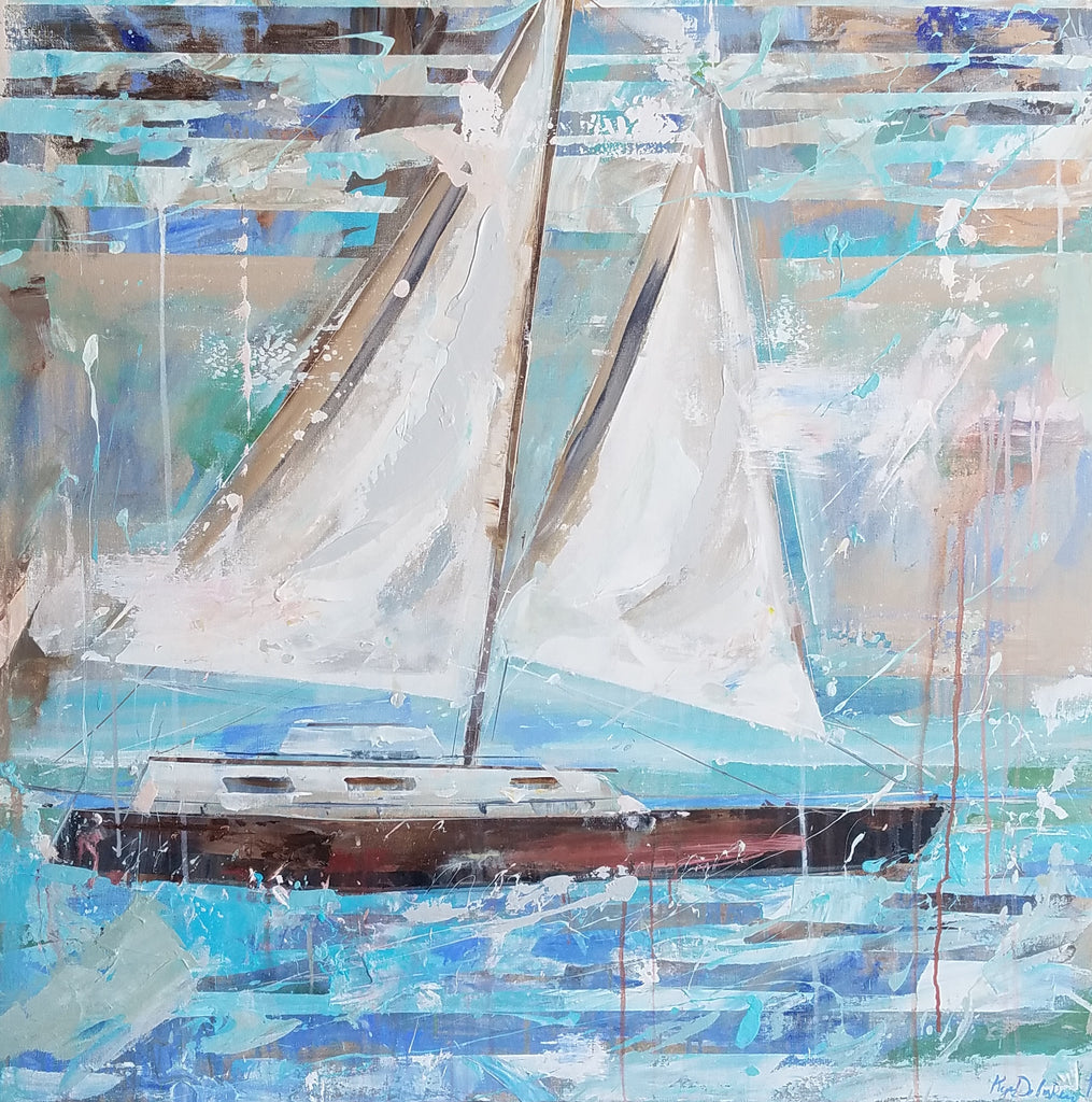 Seascape - Headed South painting Kym De Los Reyes - Christenberry Collection