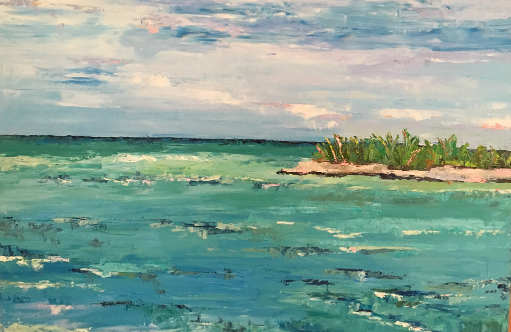 Blue on Blue painting Braden Grafe - Christenberry Collection