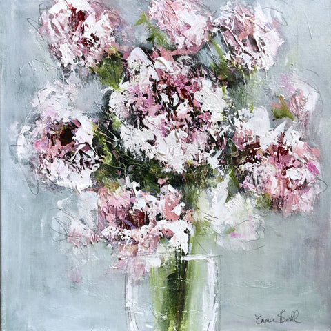 Pink Flowers in a Glass Vase