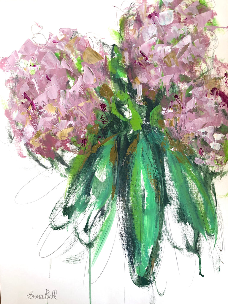 3 Hydrangeas painting Emma Bell - Christenberry Collection