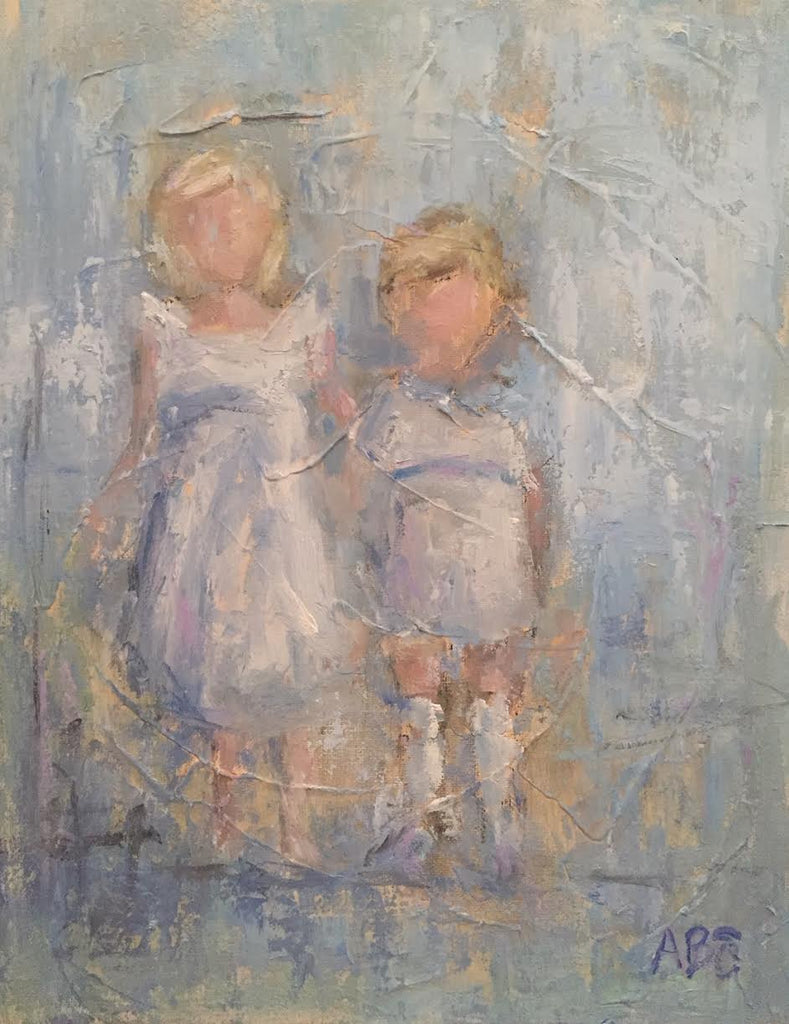 Sister, Brother painting Ann Schwartz - Christenberry Collection