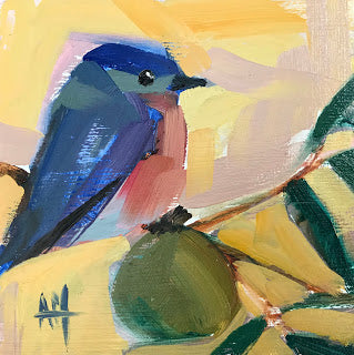Bluebird No. 110 painting Angela Moulton - Christenberry Collection