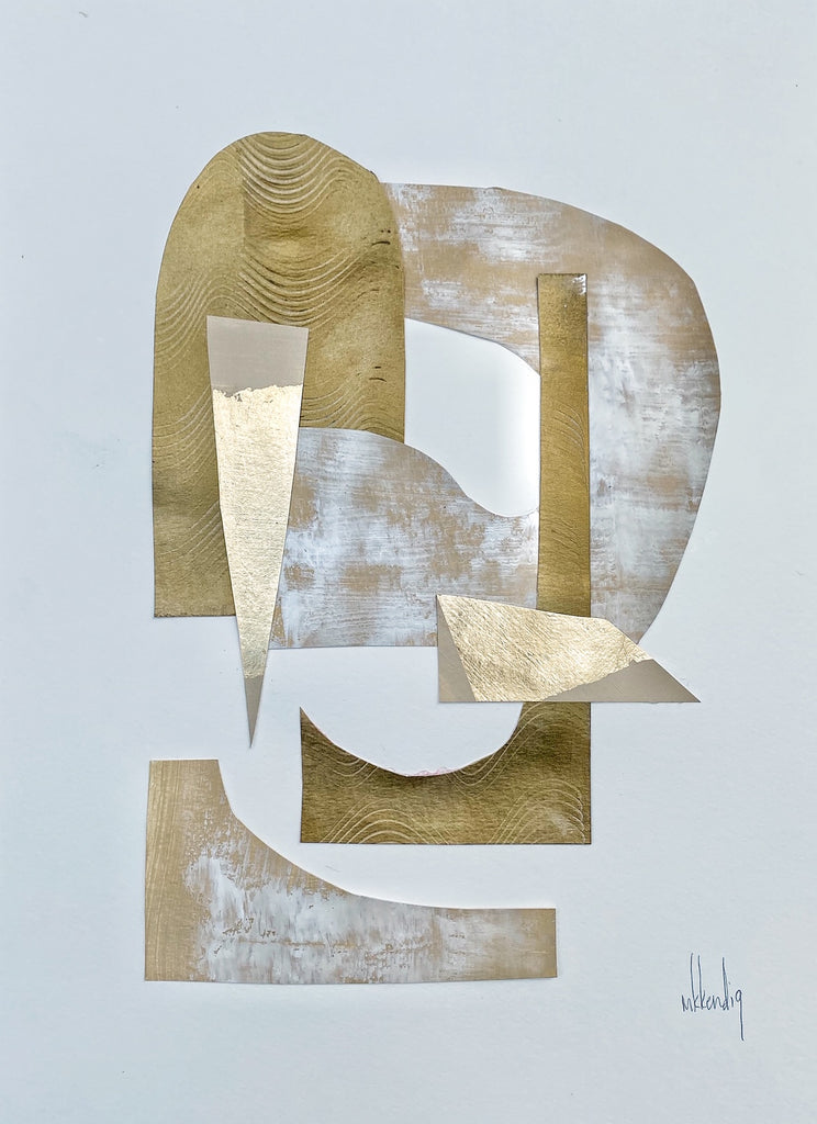 Gold Collage I painting Mary Kathryn Kendig - Christenberry Collection