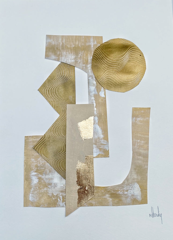Gold Collage II painting Mary Kathryn Kendig - Christenberry Collection