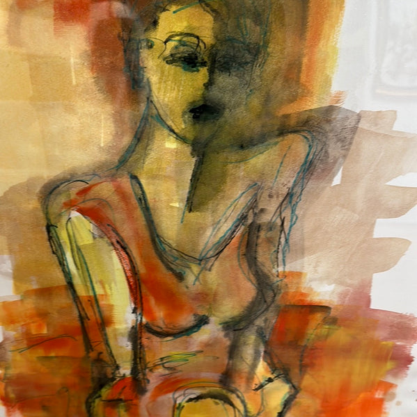 Model In Studio Orange and Yellow