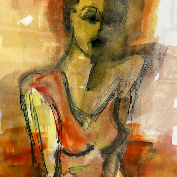 Model In Studio Orange and Yellow