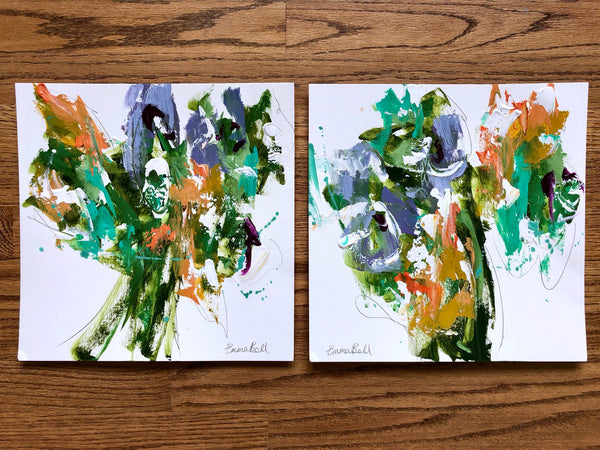 Florals on Paper VIII painting Emma Bell - Christenberry Collection