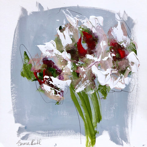 Florals on Paper XI painting Emma Bell - Christenberry Collection