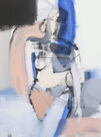 Peach and Cerulean Twist painting Teil Duncan - Christenberry Collection