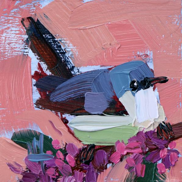 Blue Gray Gnatcatcher No. 10 painting Angela Moulton - Christenberry Collection