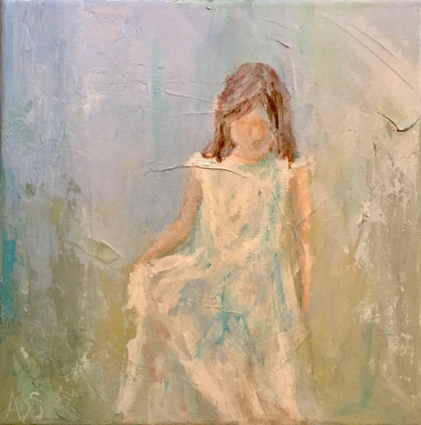My Little Girl painting Ann Schwartz - Christenberry Collection