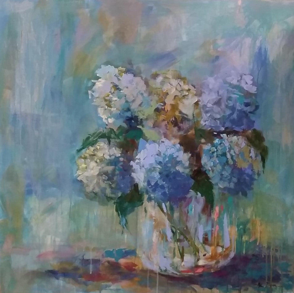 Intimate Blue painting Amy Dixon - Christenberry Collection