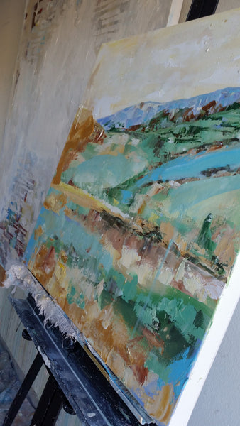 Autumn Fields painting Kym De Los Reyes - Christenberry Collection