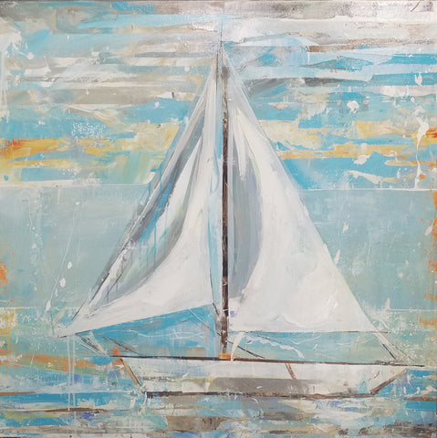 Seascape - Up the Coast painting Kym De Los Reyes - Christenberry Collection