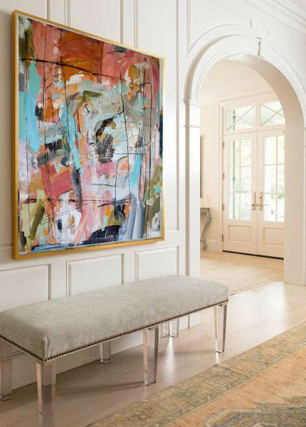 Orange and Cherry Blossom painting Kym De Los Reyes - Christenberry Collection