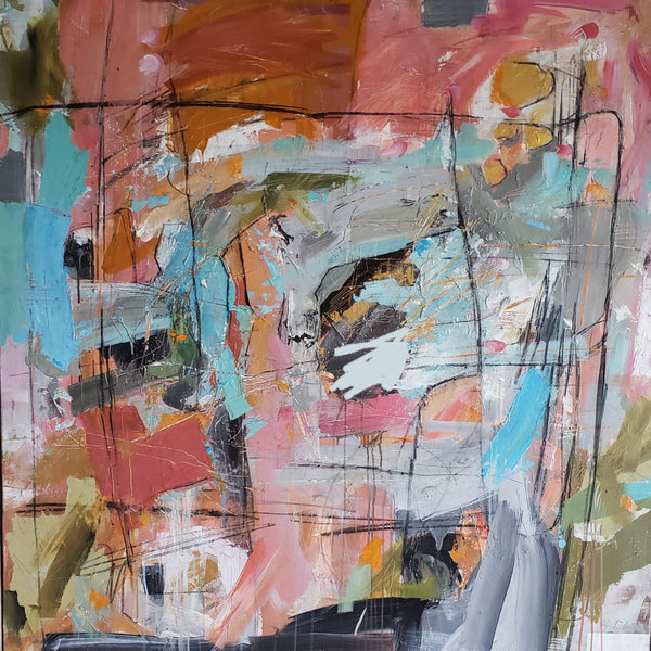 Orange and Cherry Blossom painting Kym De Los Reyes - Christenberry Collection