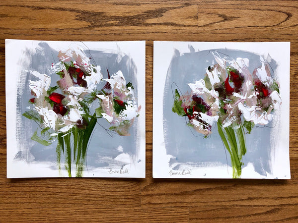 Florals on Paper XI painting Emma Bell - Christenberry Collection