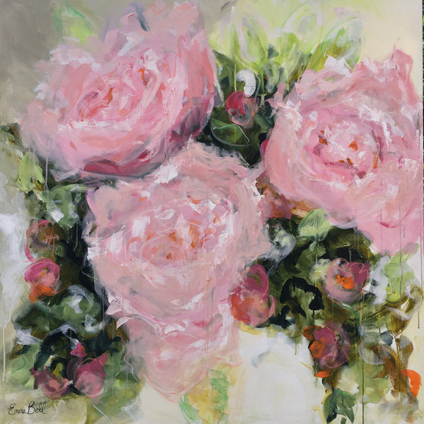 Pink Peonies painting Emma Bell - Christenberry Collection