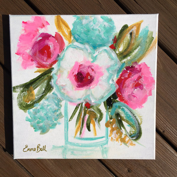 Mini Floral II painting Emma Bell - Christenberry Collection