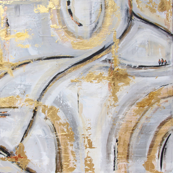 Golden Roads painting Mary Kathryn Kendig - Christenberry Collection