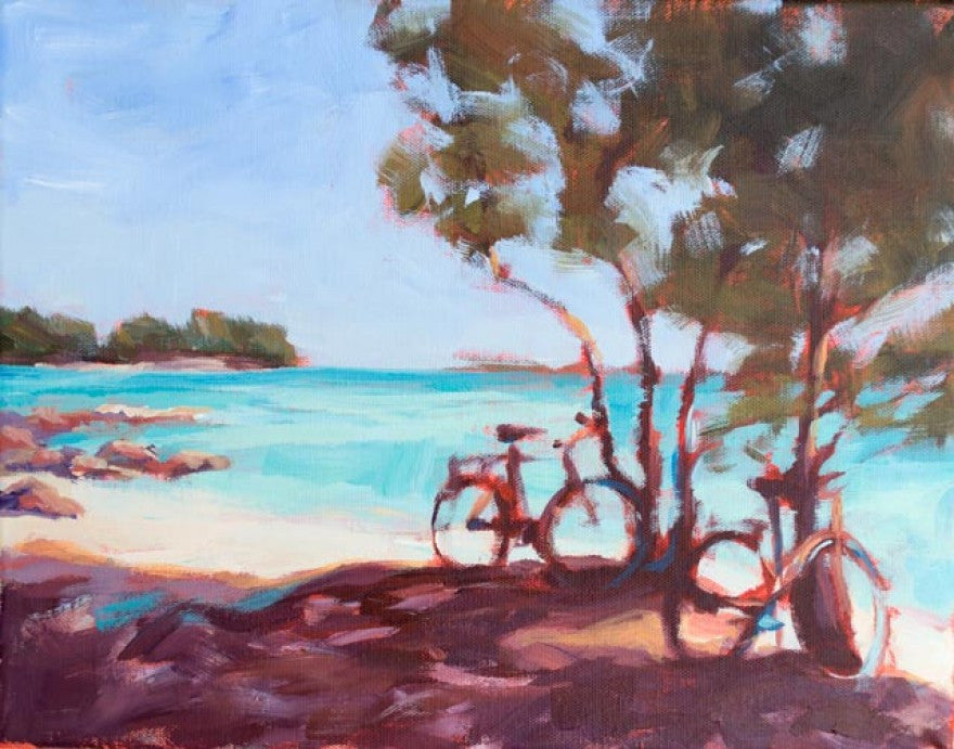 Beach Bikes painting Kelly Berger - Christenberry Collection