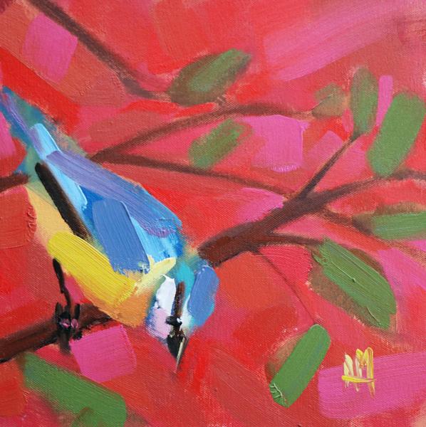Blue Tit Bird No. 70 painting Angela Moulton - Christenberry Collection