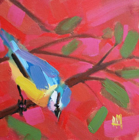 Blue Tit Bird No. 70 painting Angela Moulton - Christenberry Collection