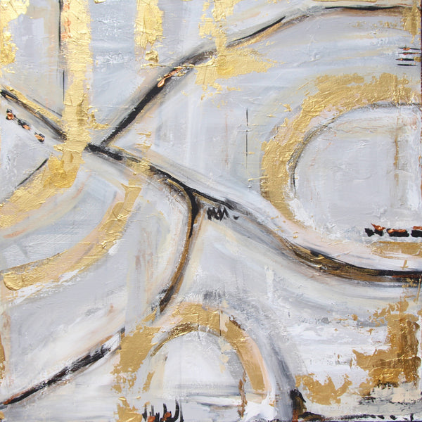 Golden Roads painting Mary Kathryn Kendig - Christenberry Collection