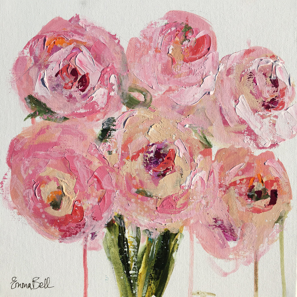 Peonies Mini Floral painting Emma Bell - Christenberry Collection