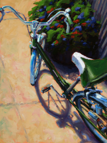 Bike Below painting Kelly Berger - Christenberry Collection