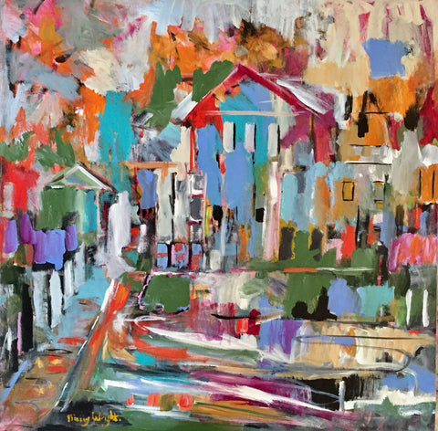 Around the Block painting Molly Wright - Christenberry Collection