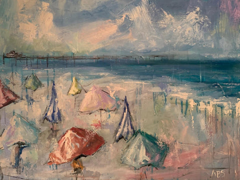 By The Pier painting Ann Schwartz - Christenberry Collection