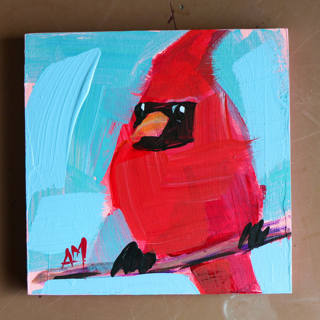 Cardinal No. 253 painting Angela Moulton - Christenberry Collection