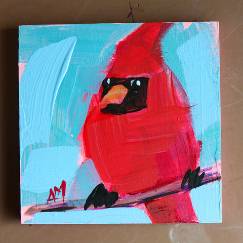 Cardinal No. 253 painting Angela Moulton - Christenberry Collection
