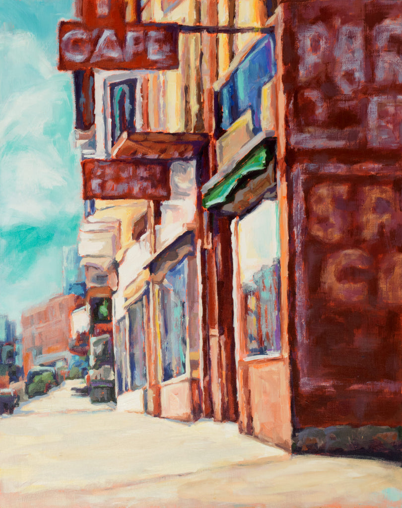 Cafe Corner painting Kelly Berger - Christenberry Collection