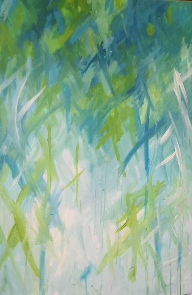 Blues and Greens painting Jane Marie Edwards - Christenberry Collection