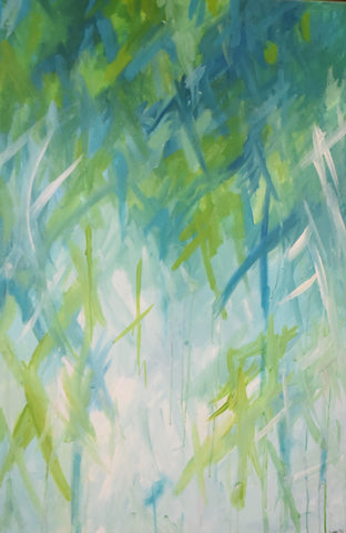 Blues and Greens painting Jane Marie Edwards - Christenberry Collection