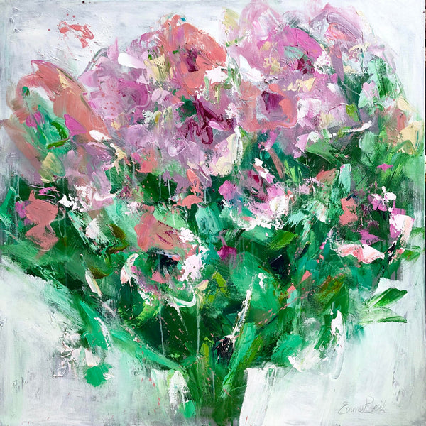 Perfect Pink Bouquet painting Emma Bell - Christenberry Collection