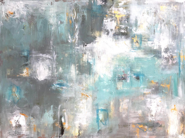 Grey Gold Illusion painting Emma Bell - Christenberry Collection