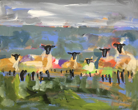Flock of Friends painting Molly Wright - Christenberry Collection