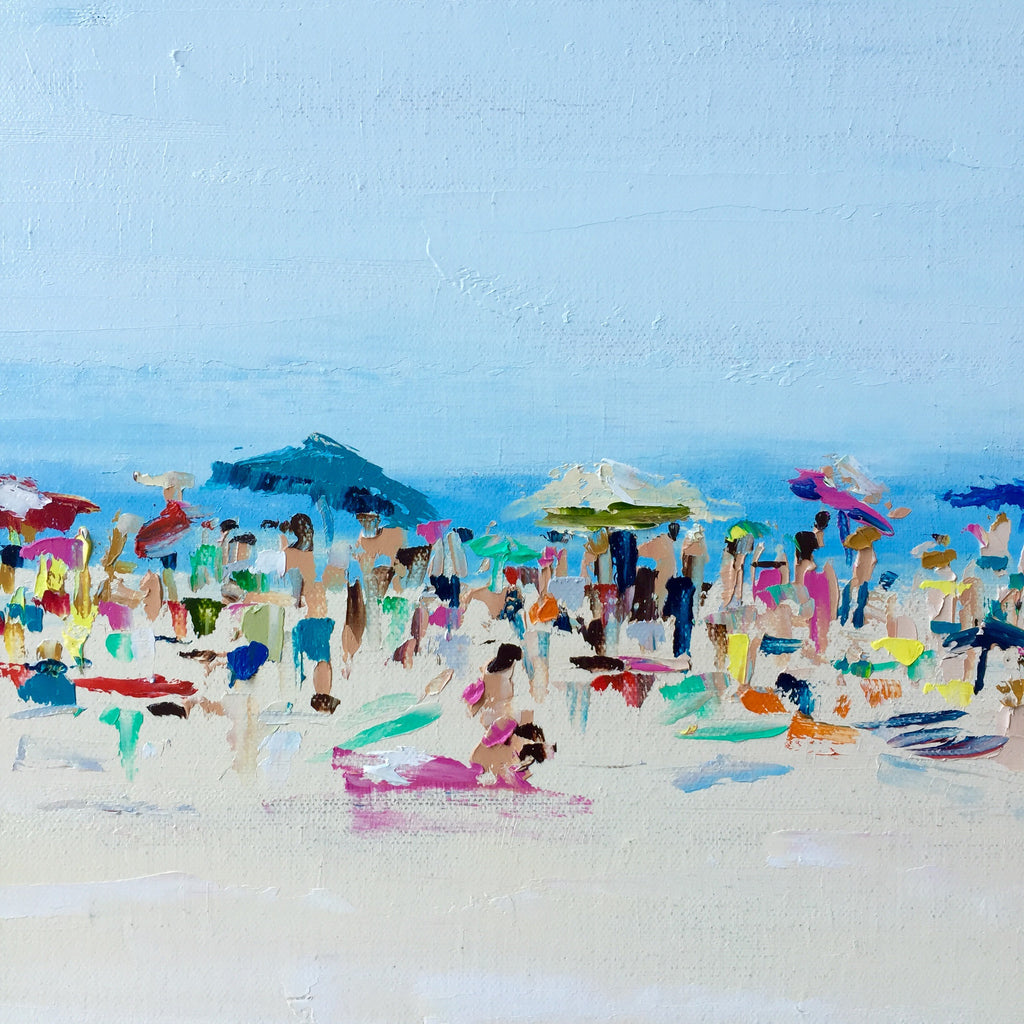Beach Life - A Crowded Day painting Emma Bell - Christenberry Collection