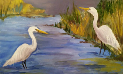 Carolina Herons painting Jenny Moss - Christenberry Collection