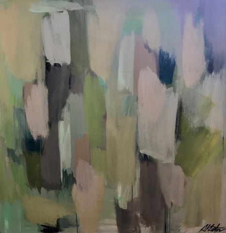Atmospheric Scape: Celadon and Absinthe painting Sue Sartor - Christenberry Collection