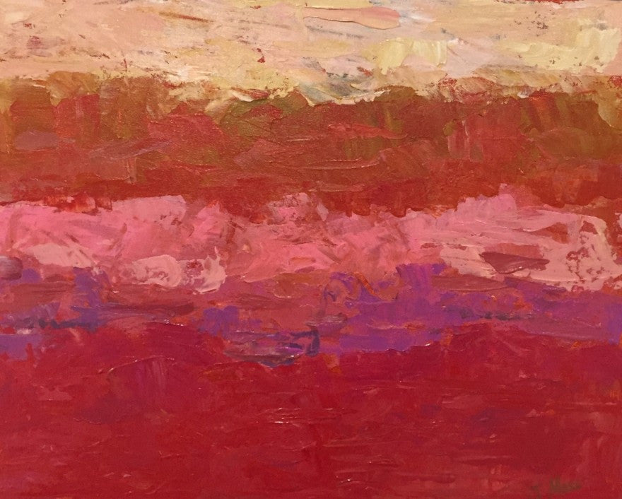 Pink Sunset painting Jenny Moss - Christenberry Collection