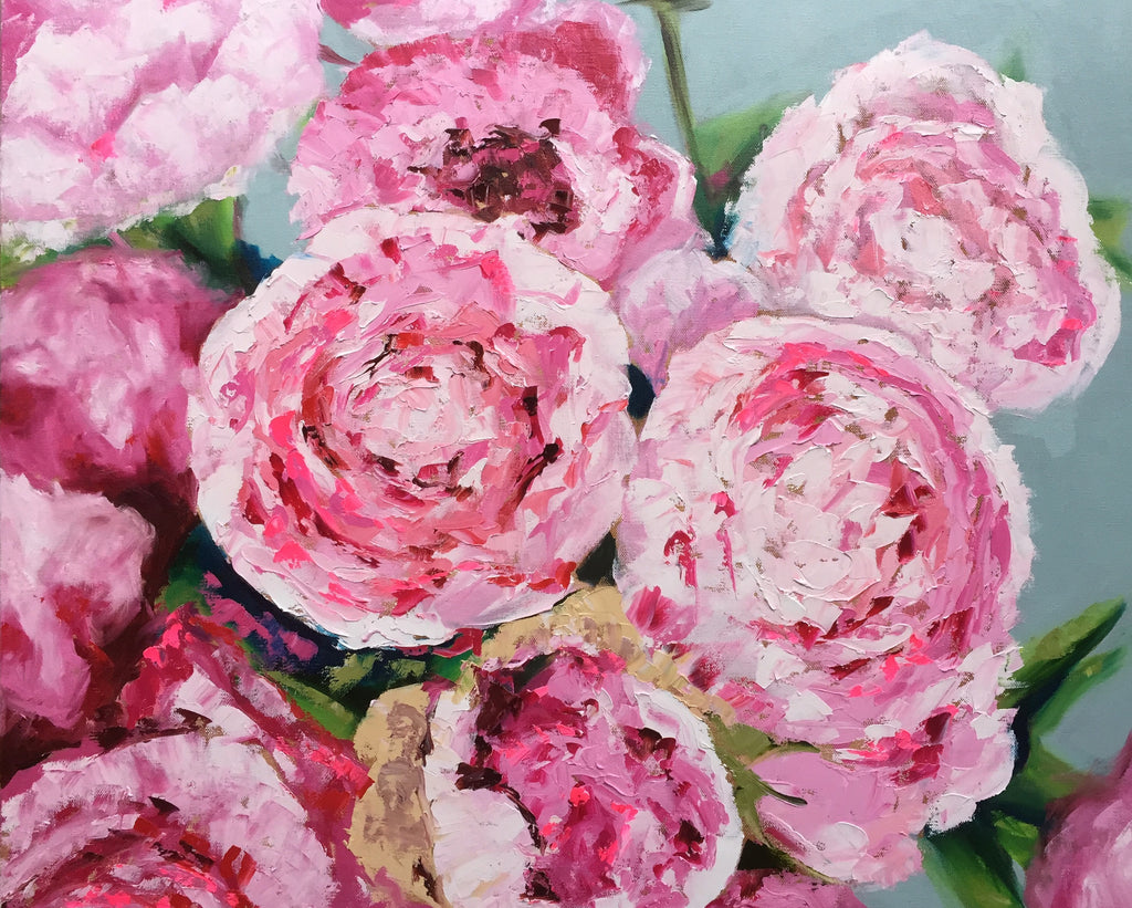 Delightful Peonies painting Emma Bell - Christenberry Collection