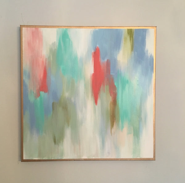 Pop of Coral I and II painting Lauren Neville - Christenberry Collection