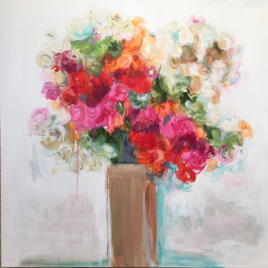 Bright Floral Vase painting Emma Bell - Christenberry Collection