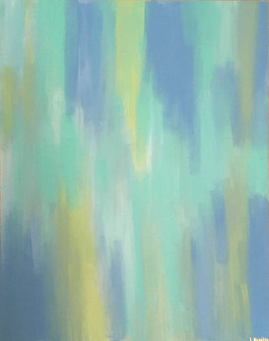 Blue and Gold painting Lauren Neville - Christenberry Collection