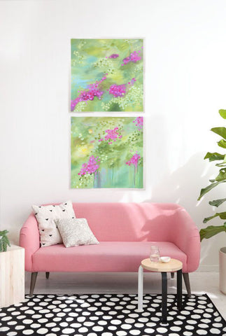 Garden Confetti 1 & 2 painting Kristin Cooney - Christenberry Collection